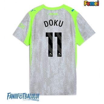 Manchester City Jeremy Doku #11 Tricou Fotbal Replică 2025-26 Femei Treilea